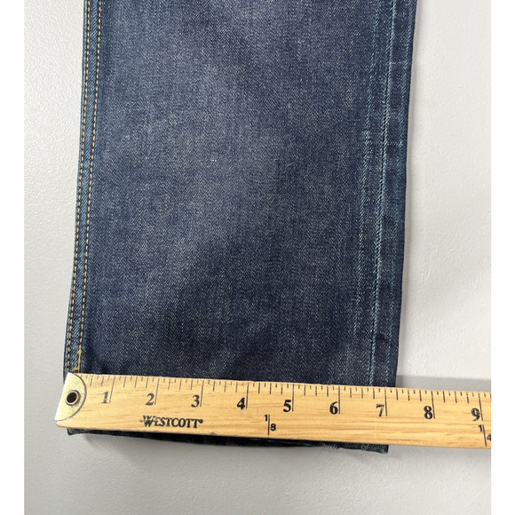 Selvedge Denim Jeans Mens 32X30* Handcrafted Button Fly Dark Wash Whiskered - Picture 14 of 16